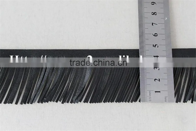 high quality 4.5cm black simplify design tassel lace trims for clothing