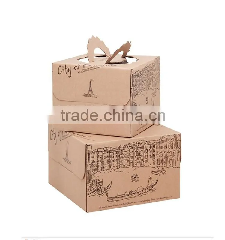 Recycled Materials Feature and Hand-held kraft paper cake box