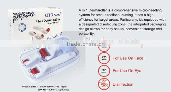 Mesotherapy 300/720/1200 needle 4 in 1derma roller with Medical CE