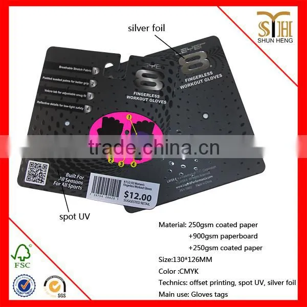 china hang tags for gloves