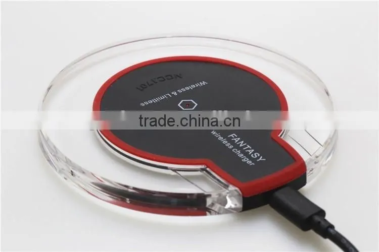 OEM ORDER WELCOME QI WIRELESS CHARGER PAD STAND QI WIRELESS CHARGER PAD WITH LCD LIGHT FOR GALAXY S7 EDGE TRANSMITTER