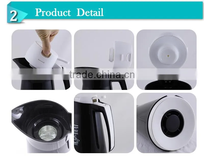 On promotion double wall glass inner plastic thermos carafe (JGGV010)