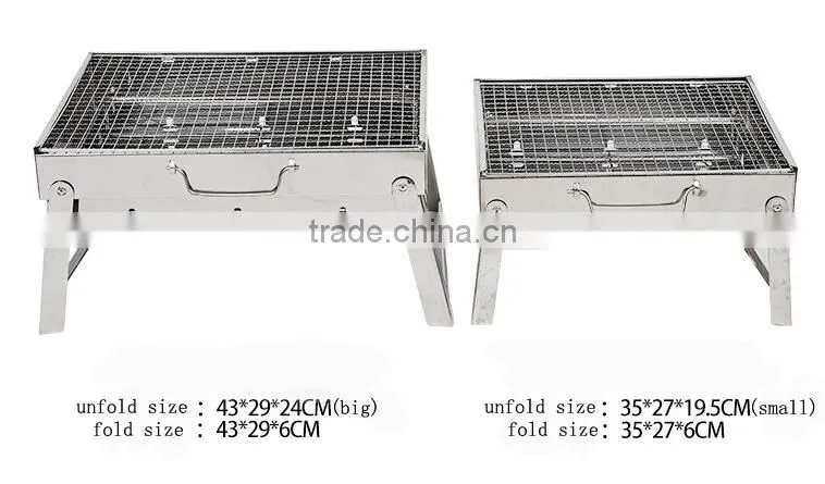 BBQ grill white stainless steel family use easy to take outdoor