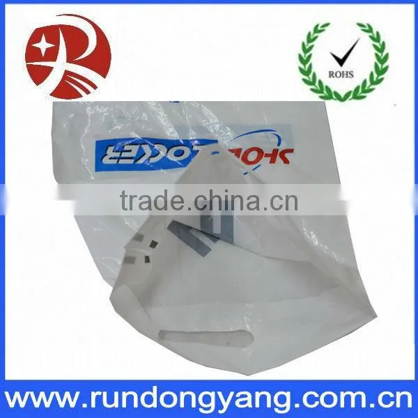 Custom white plastic LDPE/HDPE die cut handle bag
