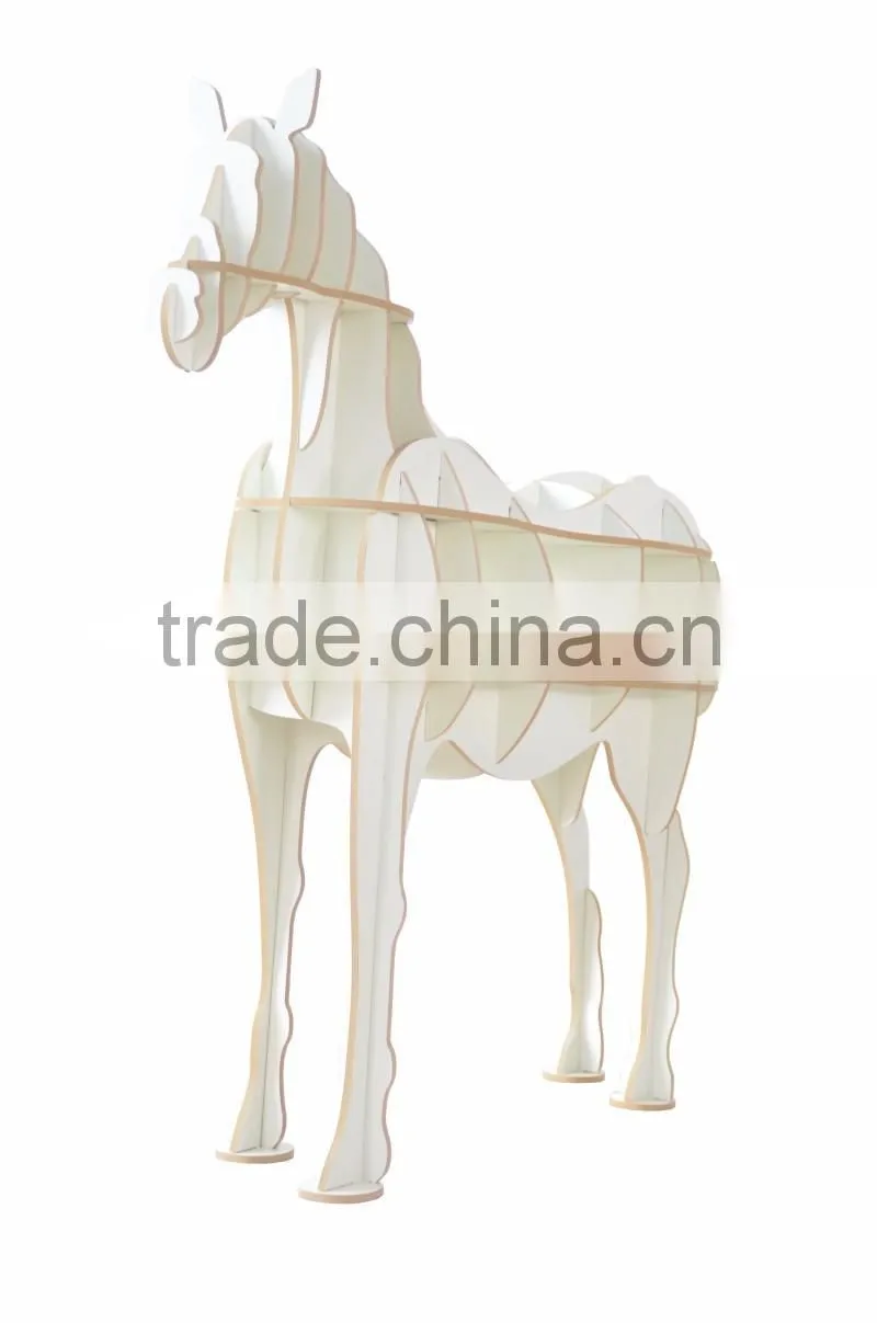 puzzle wood craft Horse table book shelves creative animal furniture