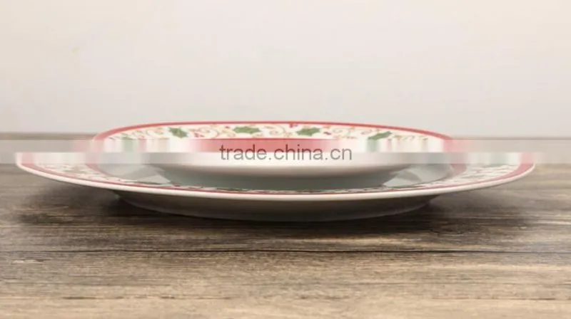 Porcelain Christmas Tree Dinner Plate Set