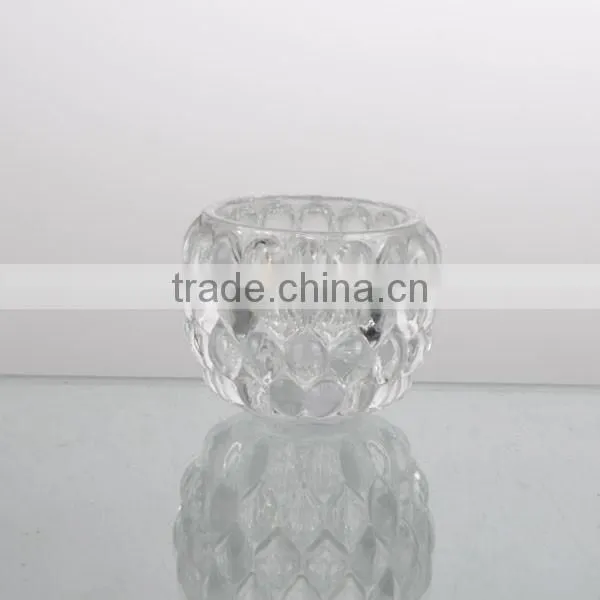 top grade polka dot pattern clear votive wedding candle holder set