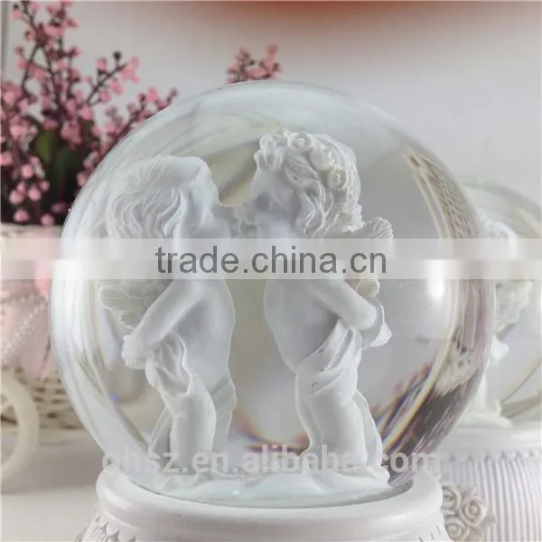 new products resin angel baby crystal ball with light