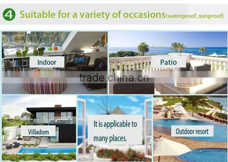 rattan outdoor/living room furniture PE rattan dining sets for 6 persons