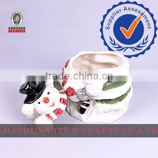 Snowman Ceramic Decorative Storage Box With Lids