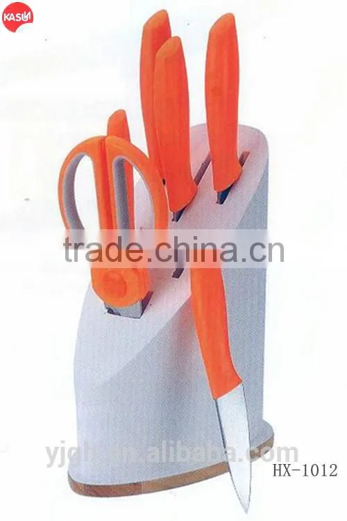 5pcs color plastic handle kitchen knife food preparation kitchenware tools