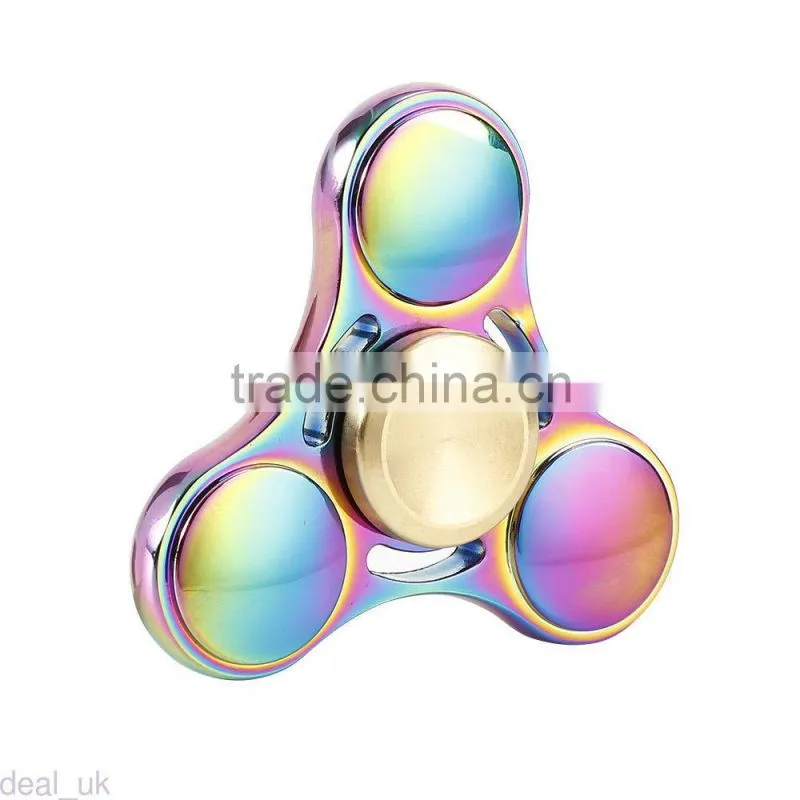 2017 new hot Rainbow EDC Hand Spinner finger gyro Tri Fidget Focus Desk Toys Stocking Stuffer Kids/Adult