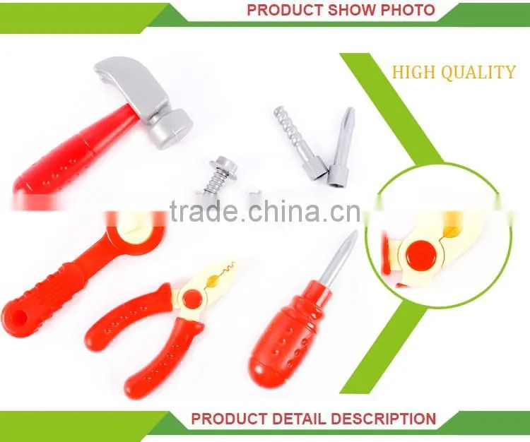 New design plastic kids play toy pink tool set
