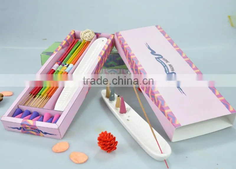 color incense sticks/2015 HK home product fair incense gift/india cone incense/scented incense gift set/color incense sticks
