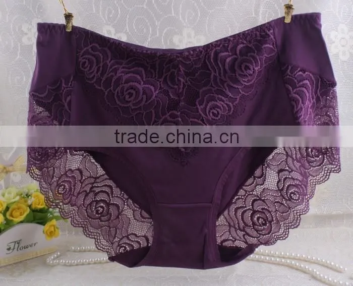 Beauty color lace/spandex sexy adult woman panty transparent underwear for girl