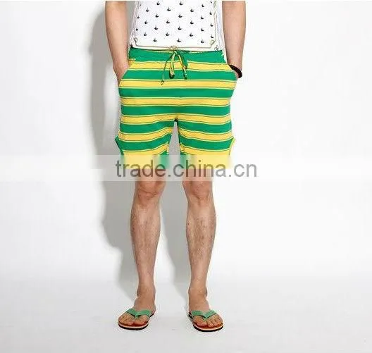 Fashion design summer cool plus size men striped shorts China supplier