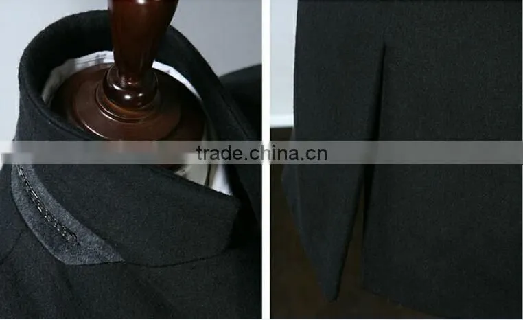 2014 Double-Breasted New Season Lastest Design Slim Fit Mens Cashmere Men Coat