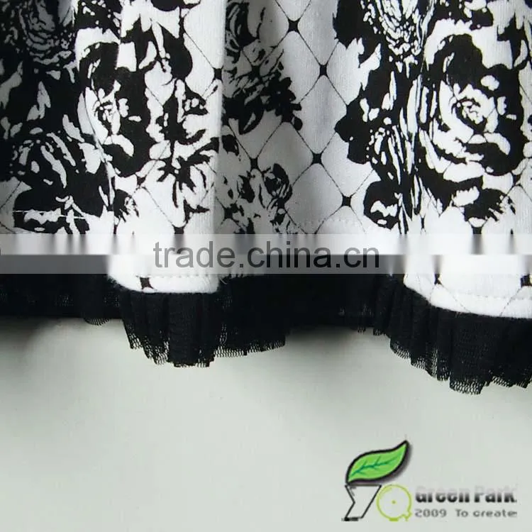 cute black white flower dress+leggings clothing sets baby outfits girls suits lace collar dress suits kids clothes