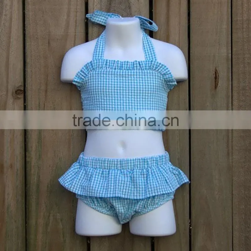 Summer time classical pure color baby girl's swimsuit two piece fashion swimsuit