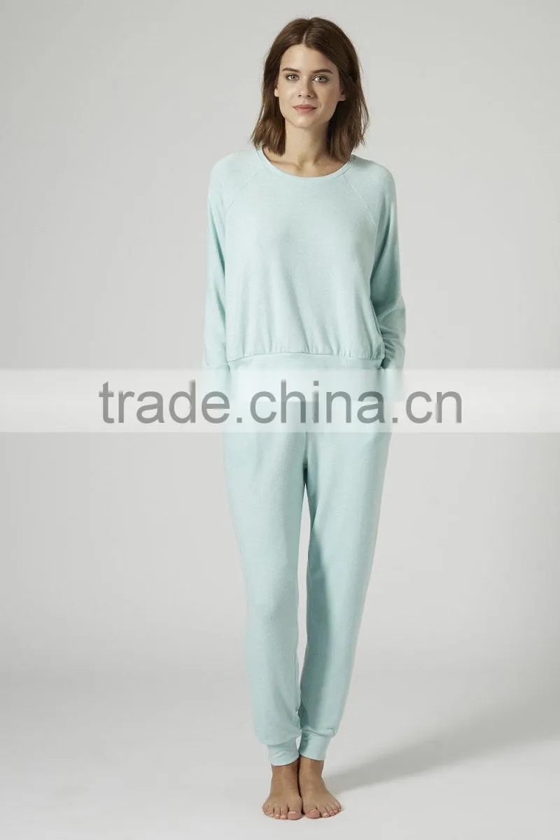 sky blue blank Textured Loungewear Sweater pajamas for women