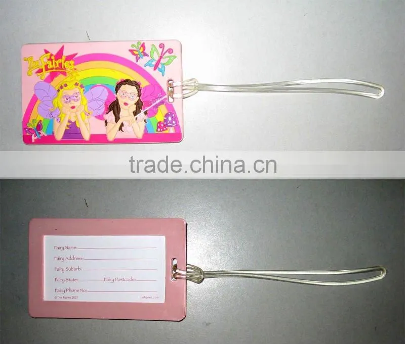 3D PVC plastic travel tag luggage tag