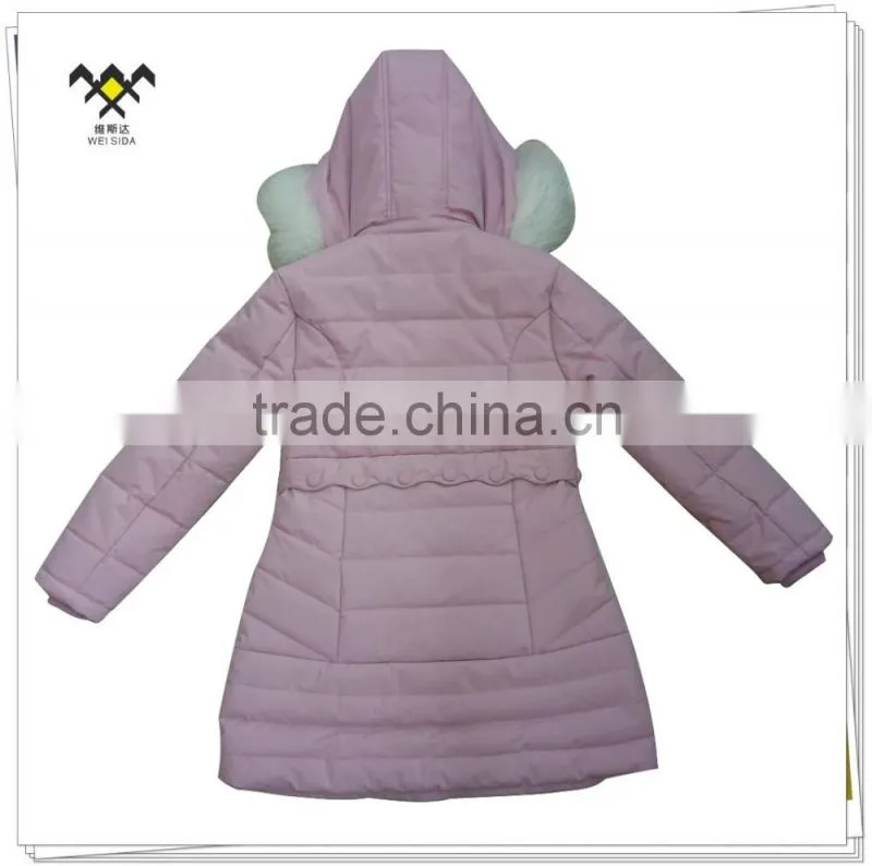 popular winter long style faux fur jacket for girl
