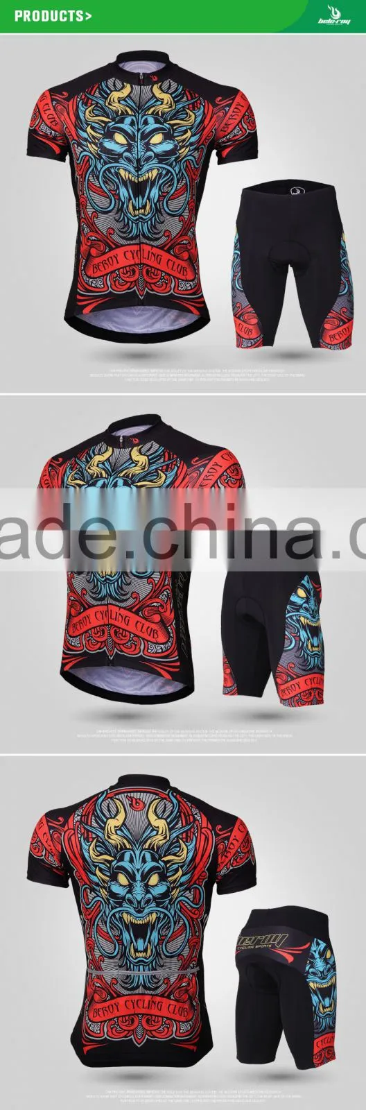 BEROY dragon totem sport cycling suit for men,fantastic short sleeve cycling sets