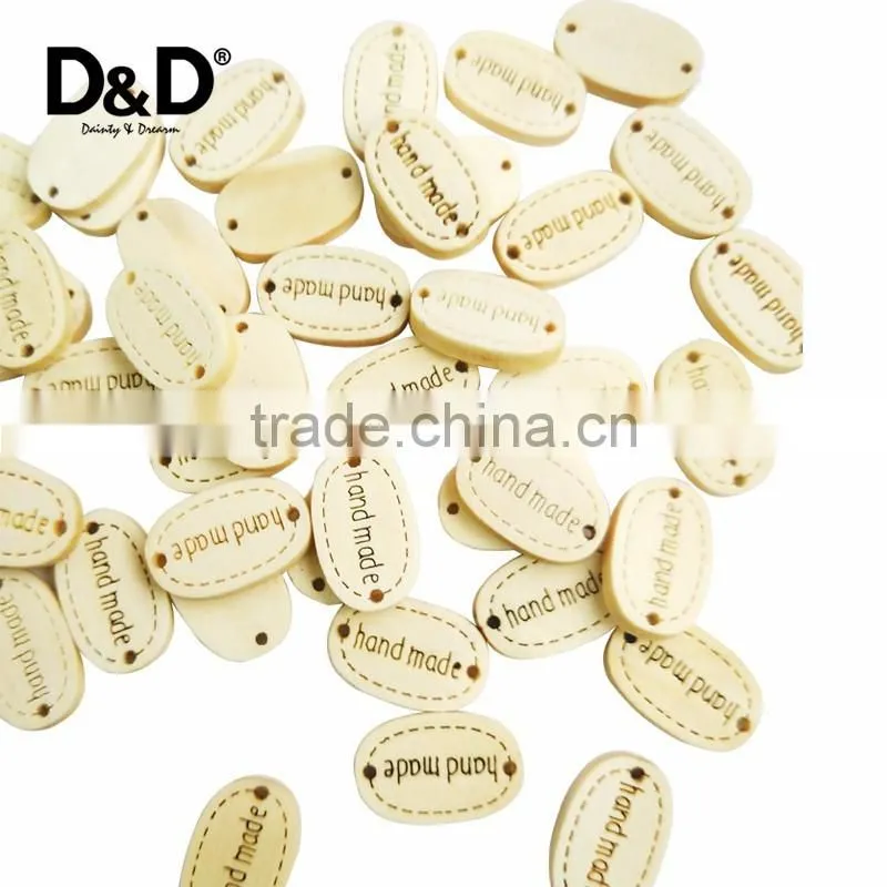 D&D 18PCs/Set 1.1cm*1.8cm Wooden Buttons Oval Handmade Carved Decorative Buttons Sewing Scrapbooking Crafts Made for You