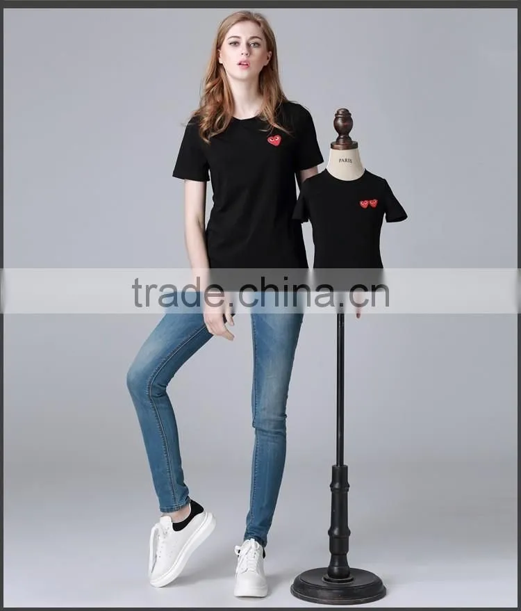 High fashion wholesale mommy and me custom shirt round neck new style pant shirt