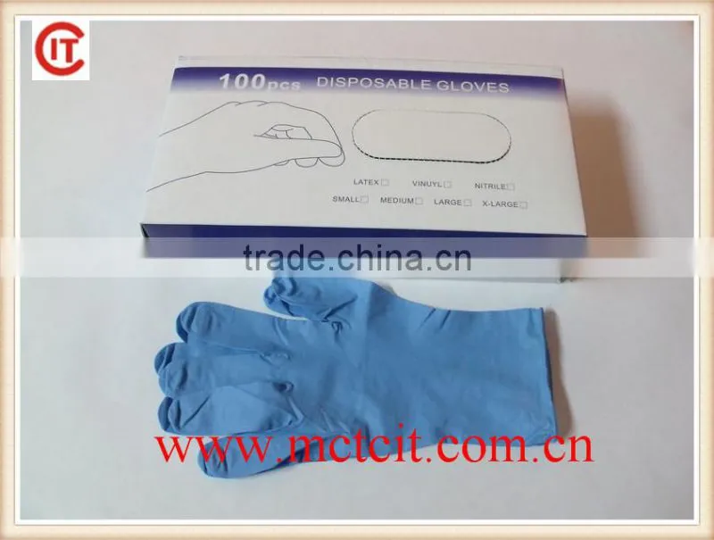 For Medical use disposable hand gloves powder free nitrile examination gloves