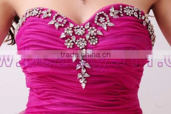 Astergarden real photo Sweetheart Beading Rose Prom Organza Cocktail dress AS145