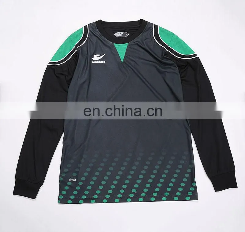 Long Sleeves Custom Black Soccer Referee Jersey