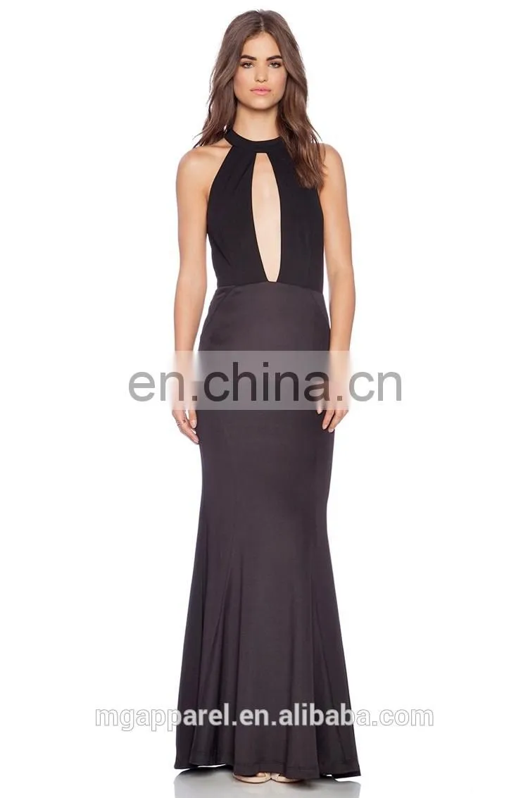 ladies black sexy long evening dress sexy halter neck evening gown evening dress with open back long