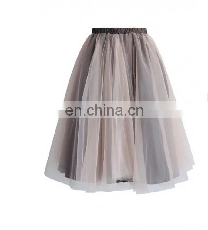 Mesh Tulle Skirt in Taupe