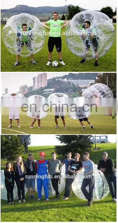 Hot!! Colorful inflatale human body zorb ball, inflatable soccer zorb ball for football games
