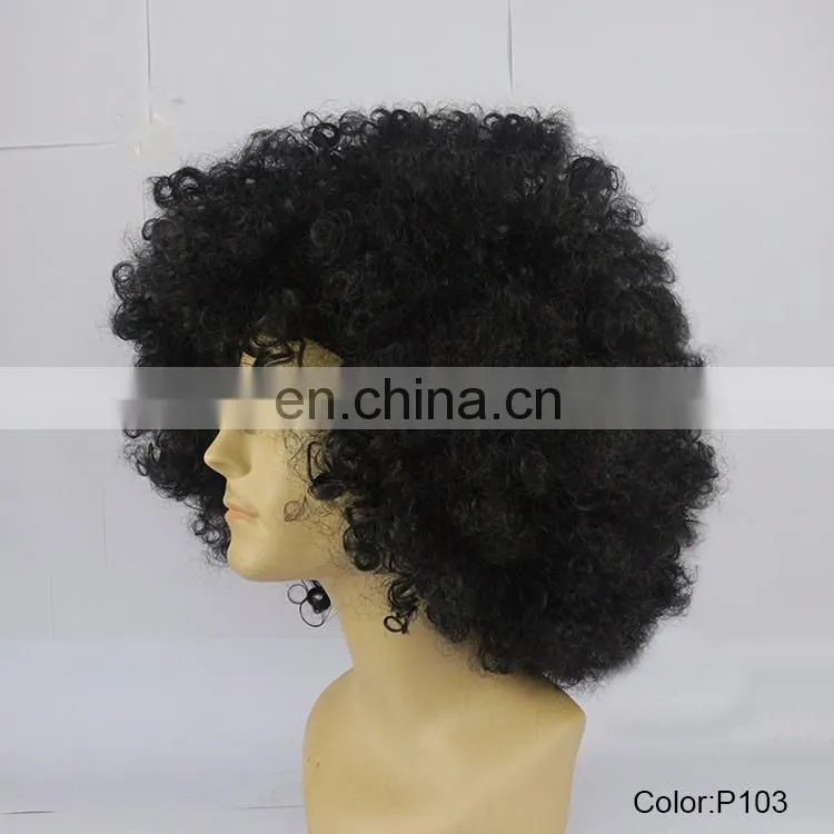 Fancy Party Costume 70S Big Size black Wigs For South Africa P103