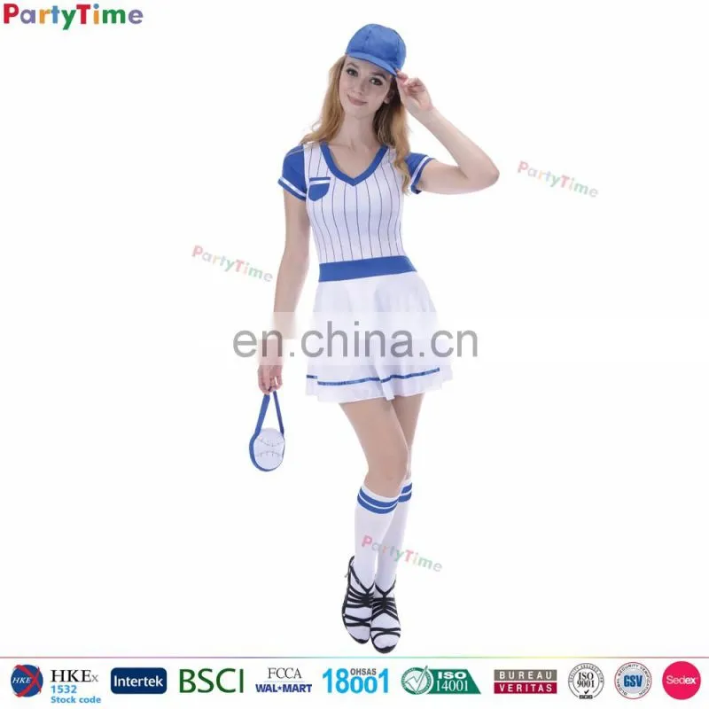 TGT01 wholesale party halloween carnival dress sexy sports girls short sleeve dress baseball costume