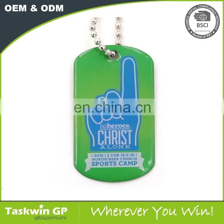 Promotional epoxy or code print logo Blank souvenirs Sublimation custom metal dog tag