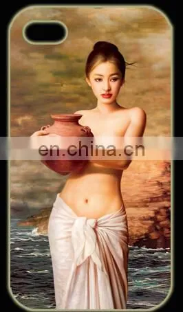 Under the background of green white swan3D lenticular cell phone case