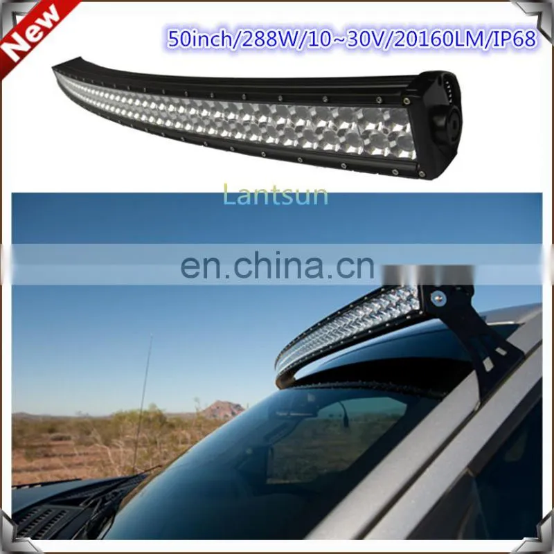 50'' 288w led curved light bar 4x4 , off road led lightbar,3w offroad led light bar