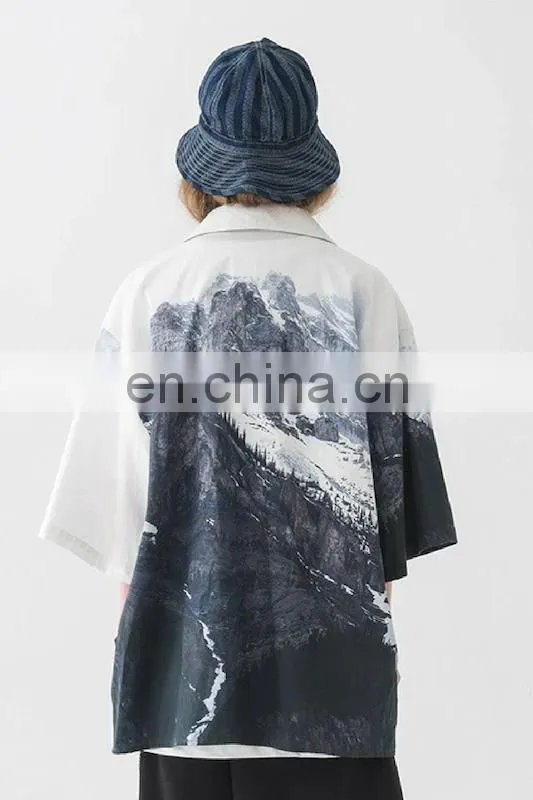 Diznew 2020 Men's New Fashion Casual Shirt Button Up Custom Print Short Sleeves Shirts Designs