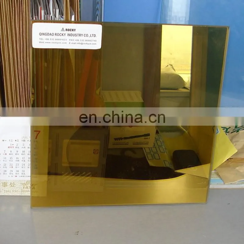 high quality 4mm 5mm 6mm Golden Reflective Glass