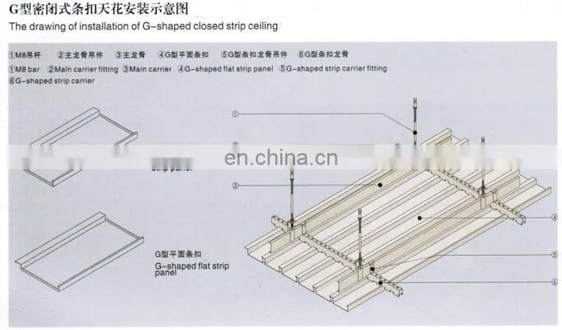 4x8 Ceiling Panels Aluminium Baffle Carrier Suspended Ceiling Tiles