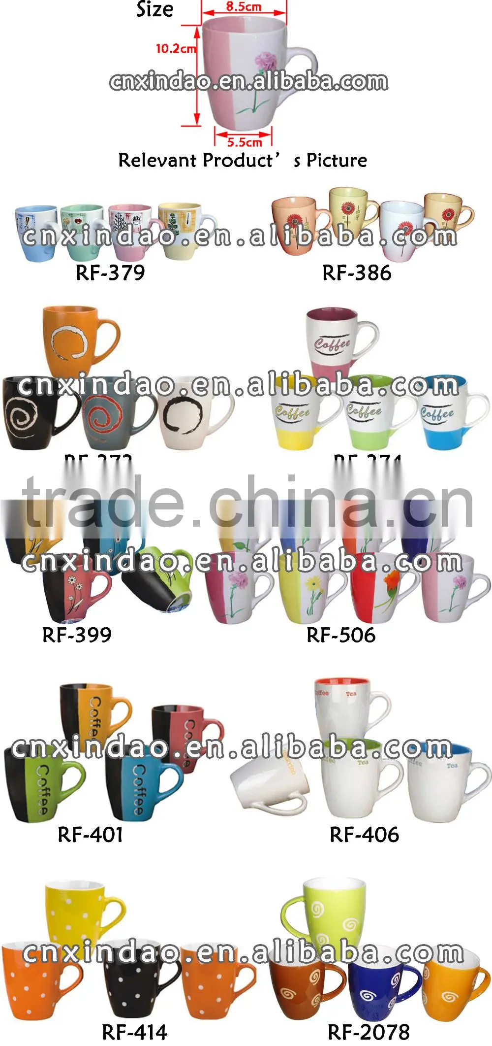 Personalized Custom Print Wholesale Coffee Milk Mug with Beautiful Color for Stoneware Party Mug