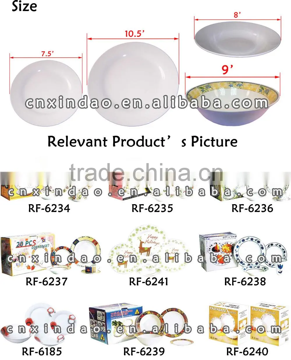 20pcs Round Porcelain Dinner Set with Custom Design for Porcelain Children Dinnerware