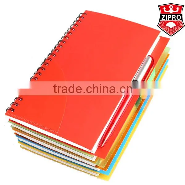 Customized hardcover notebook spiral notebook with a pen