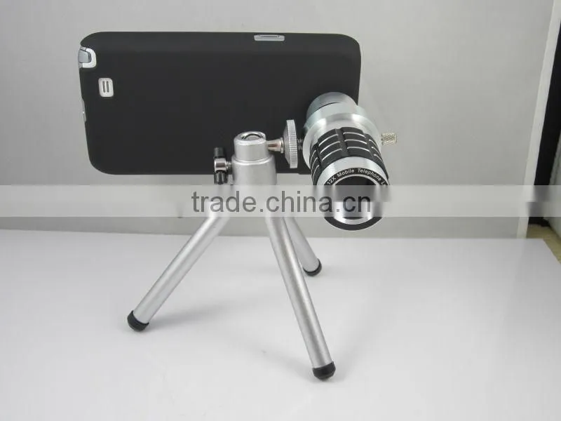 12X Telescope for Samsung Galaxy Note 2 II N7100 Camera with Tripod Stand & Back Case