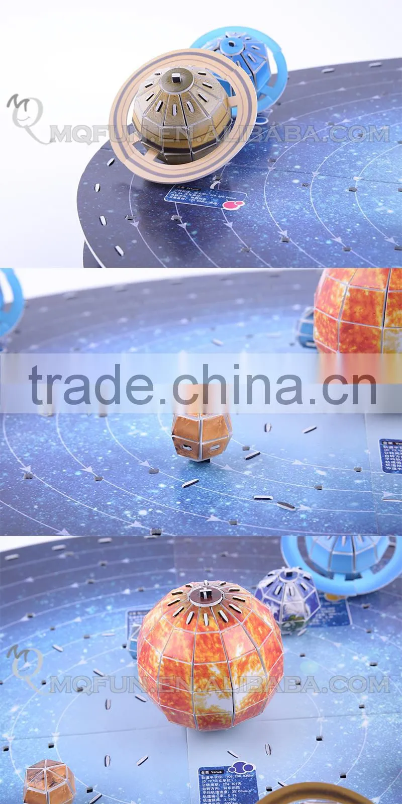 Mini Qute Solar System building blocks 3d paper puzzle diy model cardboard jigsaw puzzle game educational toy NO.B468-10