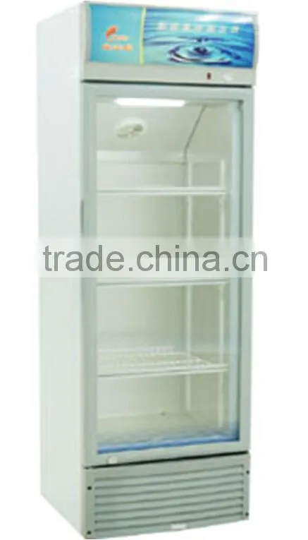 Double doors glass soft drink display refrigerator showcase refrigerator beverage upright cooler