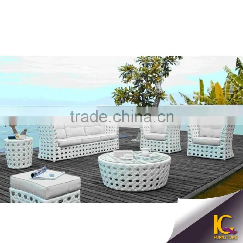 Outdoor Garden Furniture Wicker Sofa Latest Design PE Rattan Royal Sofa Set
